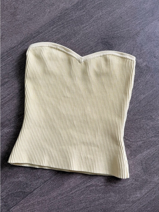 Aritzia Tops - Aritzia Yellow Bustier Contour Knit Top